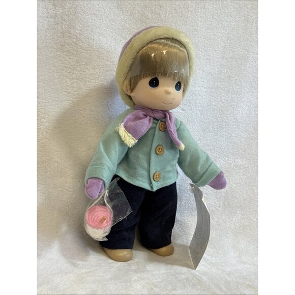Rare Precious Moments "Sugar Town" Vinyl Boy Doll With Paint Can And Tag - Picture 12 of 12
